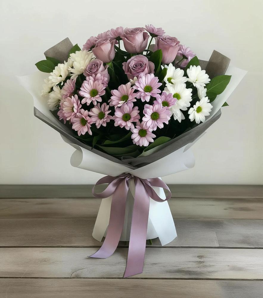Букет цветов из: Хризантемы и Розы в Александрийской Республики Дагестан