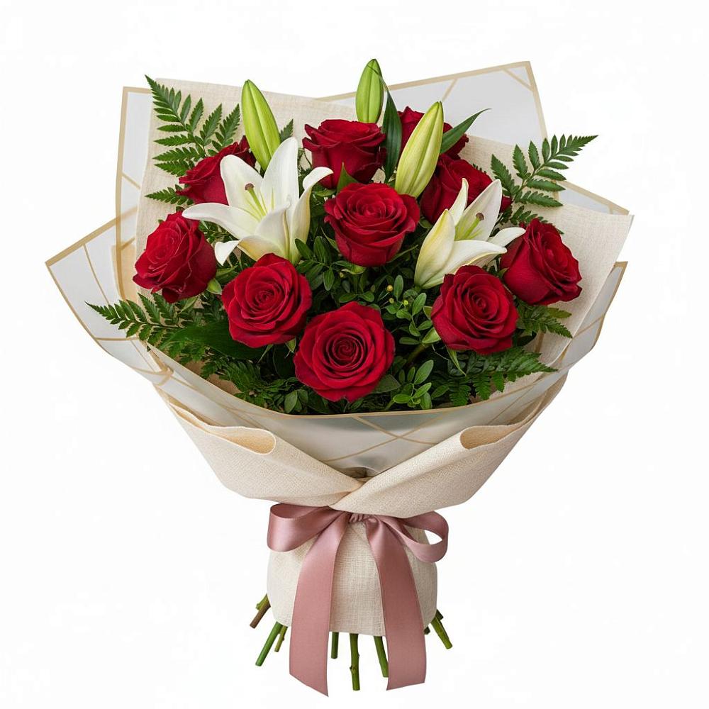 Букет цветов из: Лилии и Розы в Александрийской Республики Дагестан