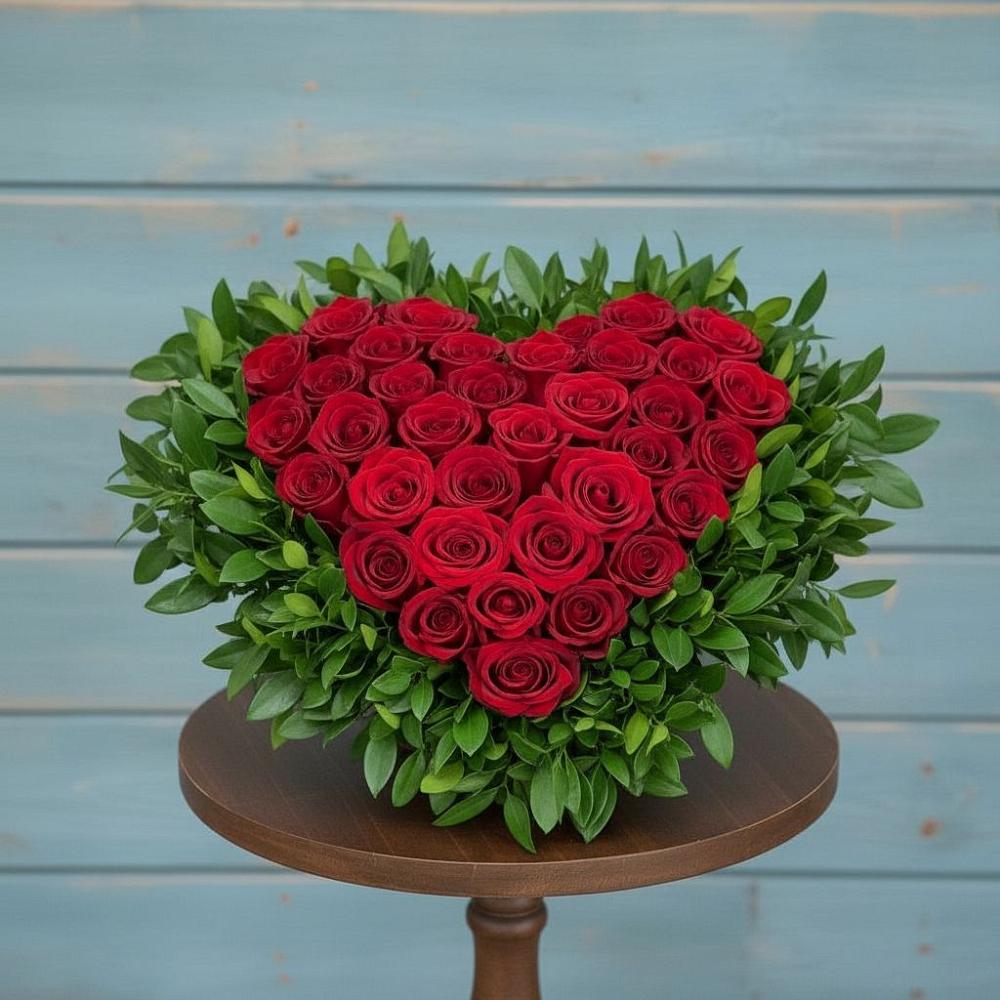 Цветочная композиция из Розы в виде сердца в Александрийской Республики Дагестан