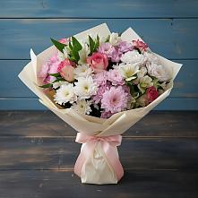 Букет цветов из:  Хризантемы, Альстромерии и Розы в Александрийской Республики Дагестан