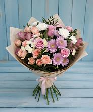 Букет цветов из:  Хризантемы, Розы и Альстромерии в Александрийской Республики Дагестан