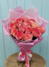 Букет 15 Розовых роз Равель в Александрийской Республики Дагестан
